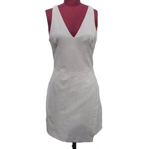 Helmut Lang Dress Gray Sheath V Neck Sleeveless Asymmetric Hem Exposed Zipper 6